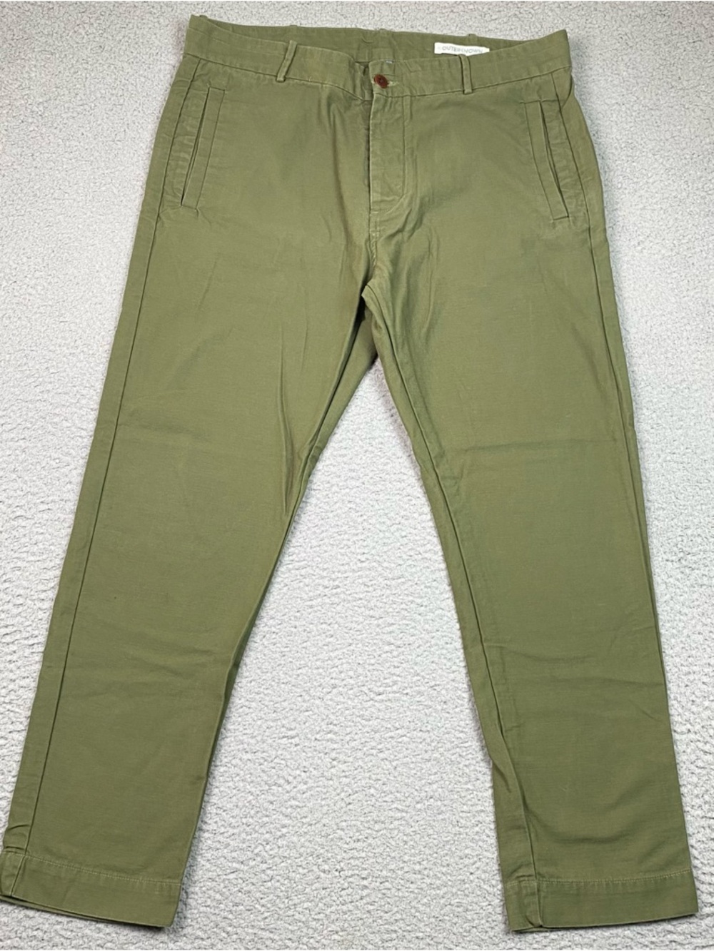 Outerknown Chino Pants Men's Size 34 Green Button Fly Cotton Beach Surf *
